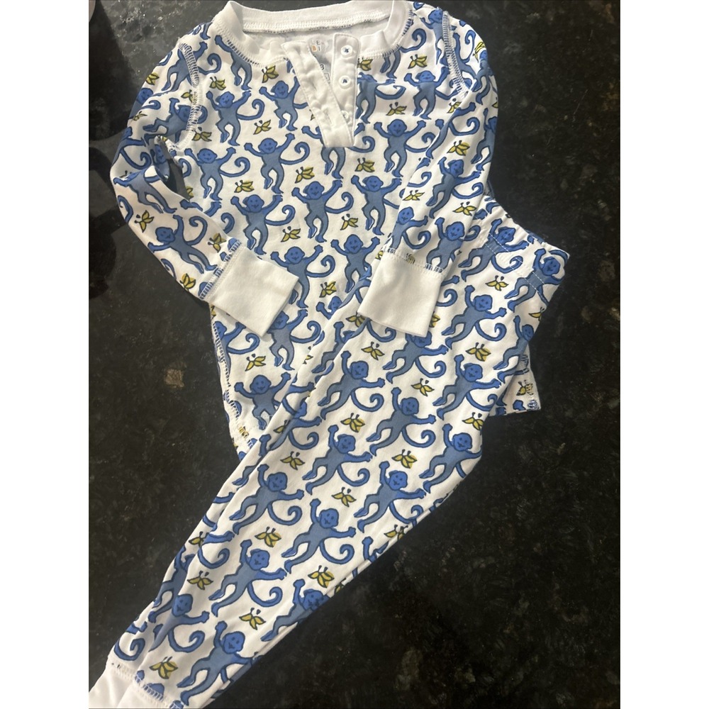 Roller Rabbit Toddler Monkey Animal Print 2-Piece Pajama 12-18M Preppy Soft